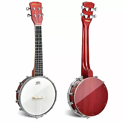 Sonart 24  4-String Banjo Ukulele Remo Drumhead Gig Bag For Kid Adult Beginner • $79.99