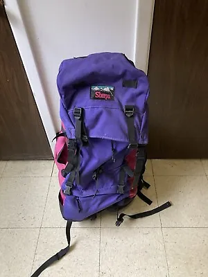 Vintage SHERPA Brand Backpacking Backpack Internal Frame Blur Purple Hiking • $35