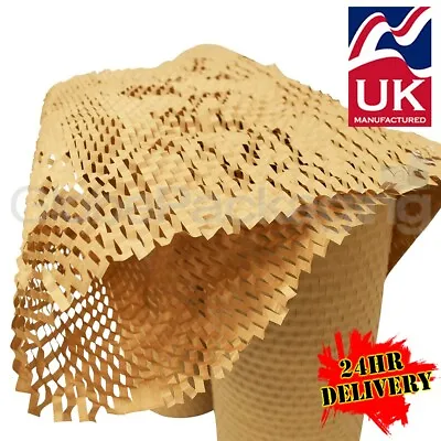 380mm X 145M ROLL OF HONEYCOMB PAPER WRAP HIVE PAPER ECO KRAFT PROTECTION GIFTS • £36.90