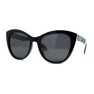 Polarized Womens Oversize Cat Eye Foliage Flower Arm Sunglasses • $13.95