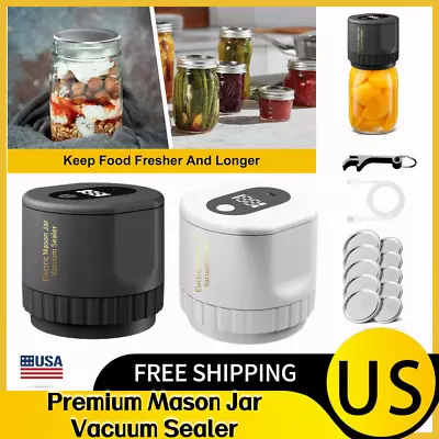 Mason Jar Vacuum Ever Sealer Electric Kit Automatic Cordless Can Sealing Machine • $22.88