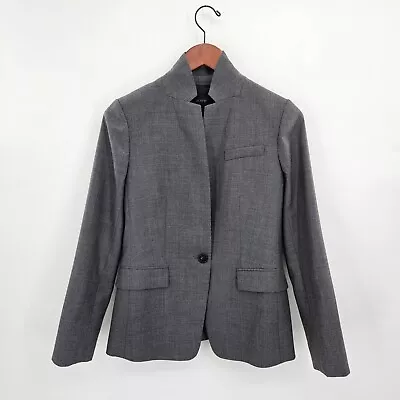 J. Crew Regent Blazer Women's Size 2 Gray In Super 120s Wool Jacket F5642 NEW • $40