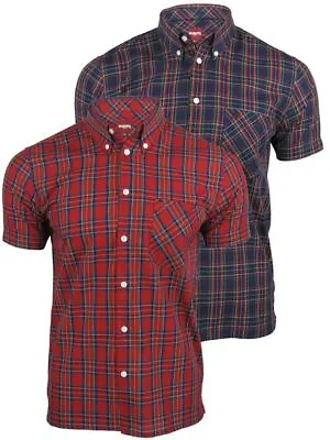 Merc London Mens Mack Tartan Check Shirt - Short Sleeved • £42.99