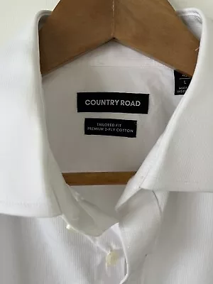 Men’s Country Road White Long Sleeve Shirt Size L • $19.95