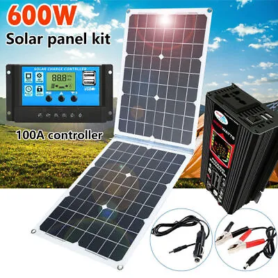 6000W Complete Solar Panel Kit & Power Inverter Generator Home RV Grid System • £68.66