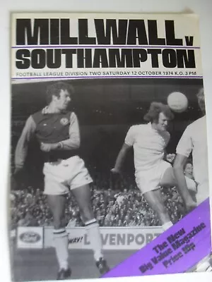 MILLWALL V SOUTHAMPTON Football Programme  12/10/1974 • £0.69