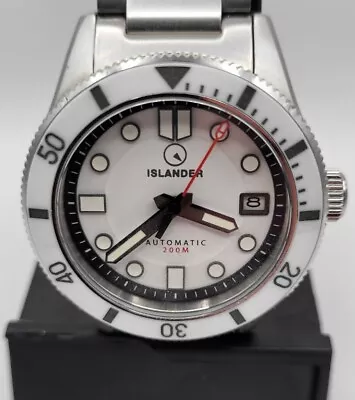 Islander  Ghost  Bayport 40mm Automatic Dive Watch With White Dial #ISL-173 • $275