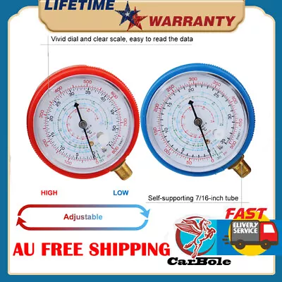 2PCS Air Conditioner R410A R134A R22 Refrigerant Low High PSI KPA Pressure Gauge • $21.99