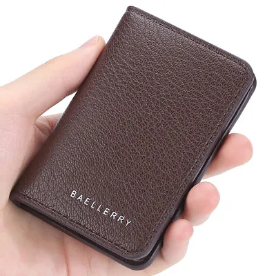 Business Thin Men's Leather Short Bifold Wallet Credit Card Holder Purse Clutch • $5.99