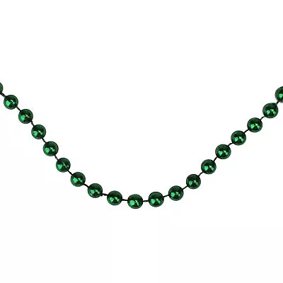 Northlight 15' X 6mm Shiny Metallic Emerald Green Beaded Christmas Garland • $11.49