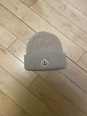 Moncler Beige Beanie Winter Hat - One Size Unisex Small Logo Hat • $43