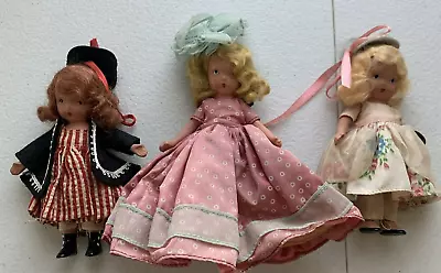 Lot Of 3 Vintage Nancy Ann Storybook Dolls Bisque Frozen Legs-one With Name Tag • $14.50