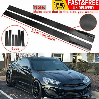 For Hyundai Genesis Coupe 86.6 Gloss Black Side Skirt Extension Lip Rocker Panel • $45.98