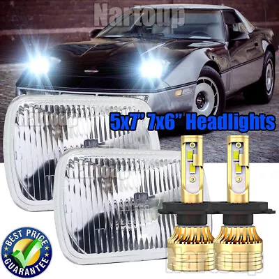 For Chevy Corvette C4 1984-1996 Pair 5x7 7x6 LED Headlights Projector Hi-Lo Beam • $123.23