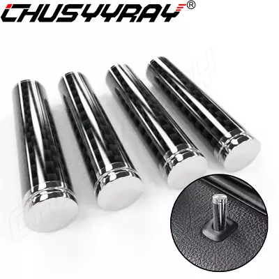 4pcs Carbon Fiber Door Lock Pin Knob Trim Round For Mercedes-benz • $11.24