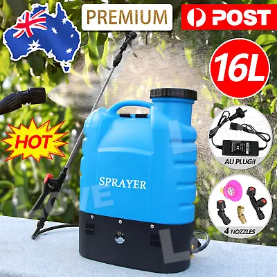 16L Electric Rechargeable Battery WeedSprayer Backpack Farm Garden Pump Spray • $68.95