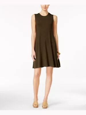 STYLE & COMPANY Womens Green Sleeveless Jewel Neck Short Shift Dress Petites PS • $1.69