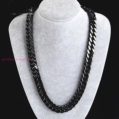 Top Quality Mens Chain 316L Stainless Steel Curb Cuban Link Necklace Or Bracelet • $12.34