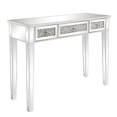 Diamond Mirrored Console Table Vanity Dresser Desk Modern Sofa Side Entryway • $152.99