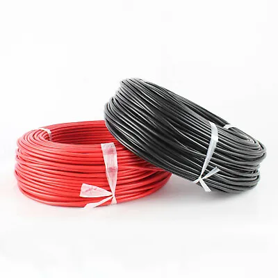 $16.14 • Buy 10 GAUGE BLACK RED Power Wire High Temp Car Primary Wire Harness Pure Copper LOT