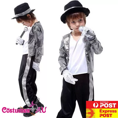 Kids Michael Jackson Superstar Pop Star Costume 80s Dancer Boys Child Outfit • $20.72