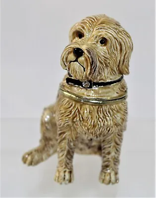 $3.25 • Buy JERE Bejeweled Enamel Wheaten Terrier  Dog Giftware Trinket Box W/ COA