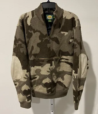 Cabela's Waterfowler Wool Windshear Camo Sweater Sz M • $199.99