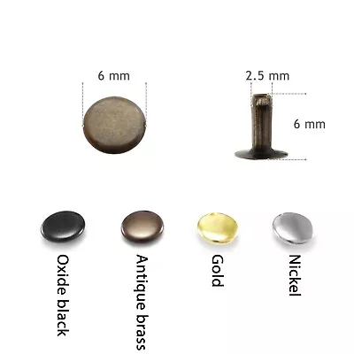 £1.99 • Buy Solid Brass Single Cap Rivets 6 7 9 Mm Cap Diameter Studs Leather Craft Rapid