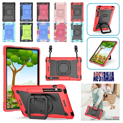 Shockproof Stand Case Hard Cover Strap For Samsung Galaxy Tab S7 S8 S9 FE Plus • $8.89