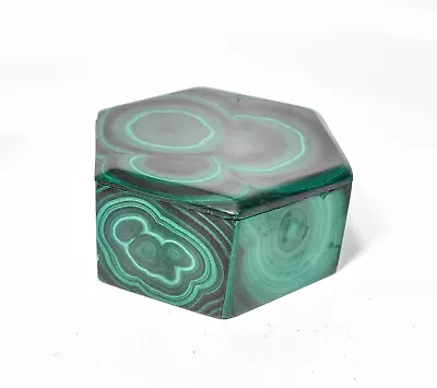 2.71  Beautiful Polished MALACHITE Hexagon JEWELRY BOX  Repaired - Congo Mc983 • $31.50