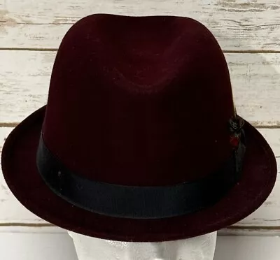 New York Hat Co. Fedora Gangster Style Hat Purple 100% Wool USA Made Size XL • $35