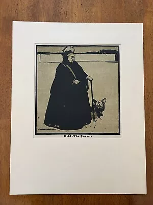 Antique William Nicholson Woodcut Lithograph - Queen Victoria • $95