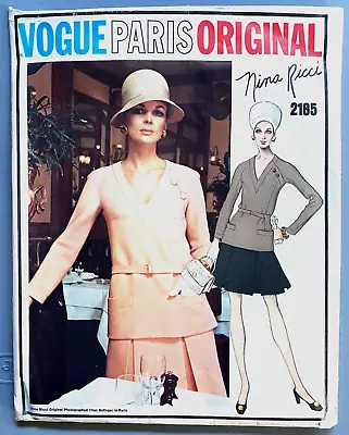 1969 Vogue Paris Original By Nina Ricci  #2185  Un-cut Factory Folded  Sz.16 • $38