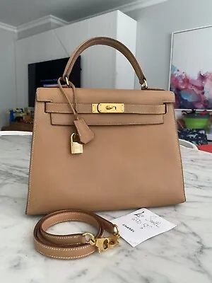 $16800 • Buy Hermes Kelly 28 Vintage Natural Courchevel Gold
