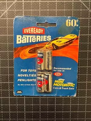 Vintage 1960's MINI MOTORIFIC Ideal Toy 4 EVEREADY N BATTERIES Carded SEALED NOS • $17.95