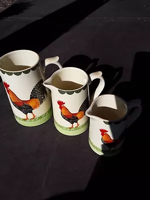 Fairmont And Main Cockerel Set Of  3 Cockerel  Jugs • £15