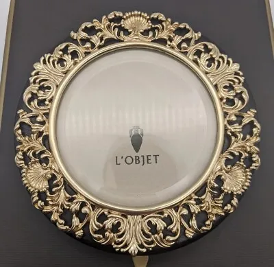 L'Objet Round Gold Frame ~4  Photo ~5.5  Total Diameter In Box • $135