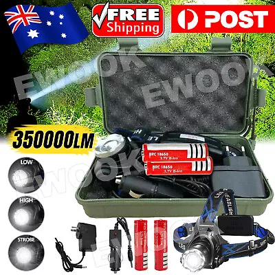 350000LM Zoomable LED Headlamp Rechargeable Headlight T6 Head Torch Lamp AU • $19.95