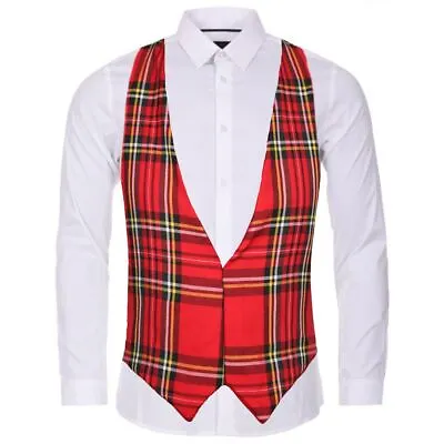 Burns Night Scotland Tartan Highland Backless Waistcoat Scottish Fancy Dress • £9.95