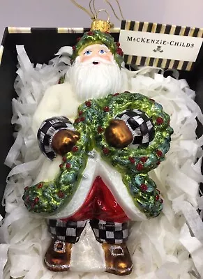Mackenzie Childs Glass Ornament - Farmhouse Santa • $125