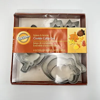 Wilton Fall Cookie Cutters Leaves Acorn Maple Leaf Oak Leaf 9 Piece Set • $8.50