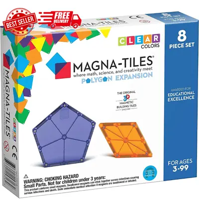 Magna Tiles Polygons 8Pcs Expansion Set Magnetic Building Tiles Educational Set • $27.39