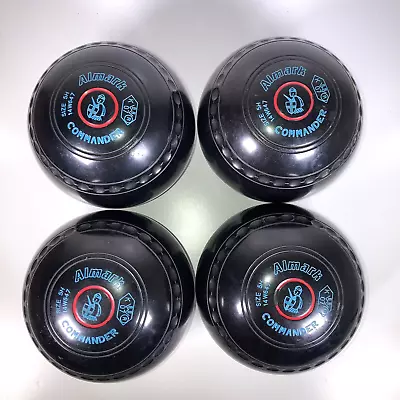 Almark Commander Lawn Bowls Size 5H Black 14W647 Knight KBB07R Set Of 4 • £69.99