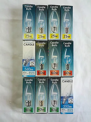 £4.95 • Buy Clear Candle Light Bulbs 25w / 40w / 60w - BC / SBC / ES / SES
