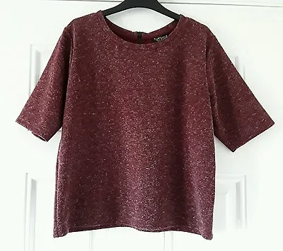 Topshop Maroon Tshirt / Top Size 8 • £3