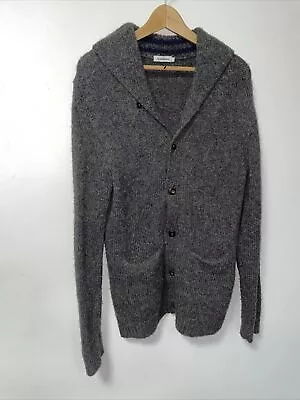 J. Lindeberg Wool Cardigan Size L Grey Men's Eston Melange Stripe Collared • £35