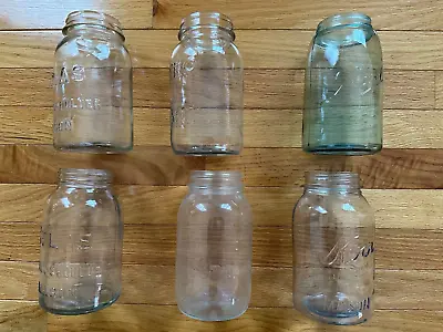 Lot Of  6 Vintage Mason Jars: Kerr Ball Atlas Metro - Super Rare! • $14.99