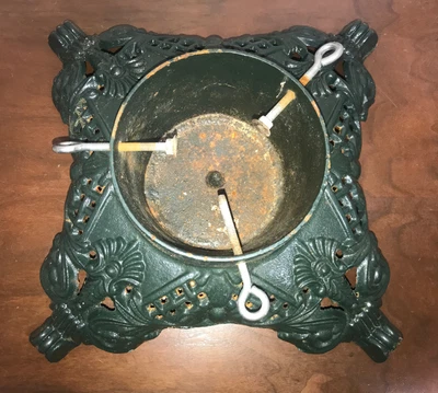 $39.99 • Buy Cast Iron Christmas Tree Ornate Stand Green 15” Square Heavy Duty Vintage
