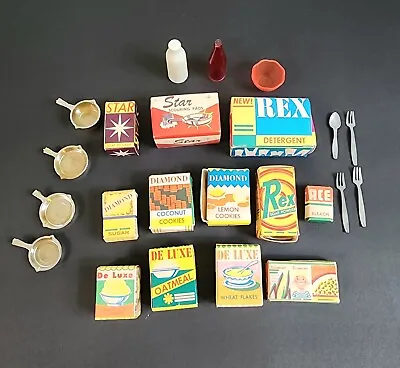 VTG Barbie 1960s Deluxe Dream Kitchen FOOD PANS SILVERWARE  Accessories EXC • $18.95