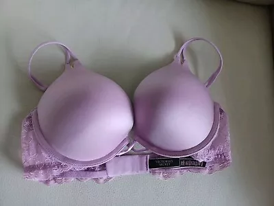 Victoria’s Secret 34B Body By Victoria BOMBSHELL PLUNGE Lilac W/ Lace Trim • $15